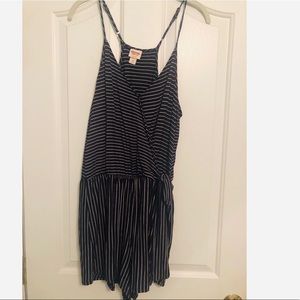 Navy Blue Wrap Romper